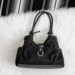 CHAPS BY RALPH LAUREN BLACK & SILVER SHOULDER BAG EQUESTRIAN PURSE